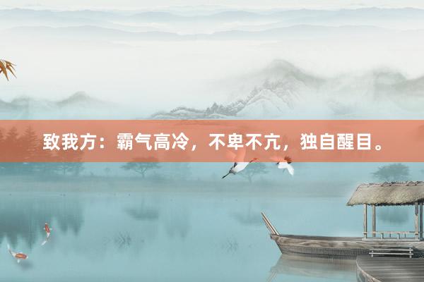 致我方:霸气高冷,不卑不亢,独自醒目。