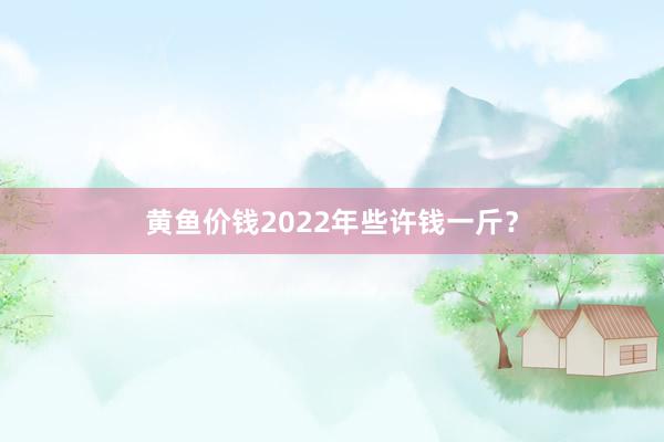 黄鱼价钱2022年些许钱一斤?